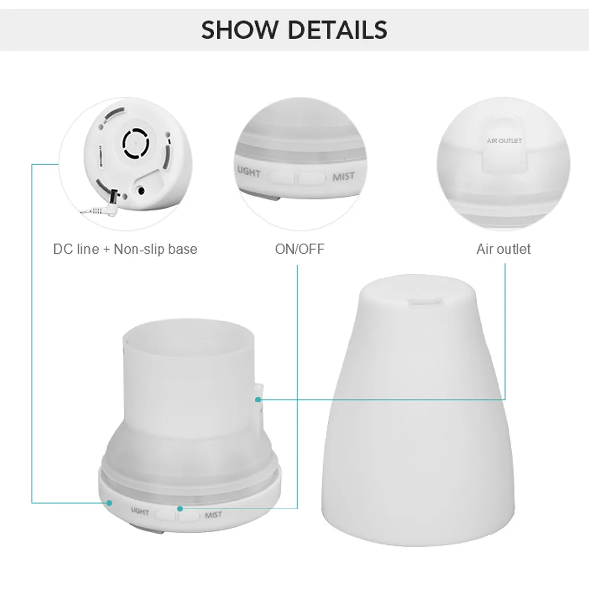 Aroma Diffuser - für ätherische Öle - Smart 7 Farben – Bild 4