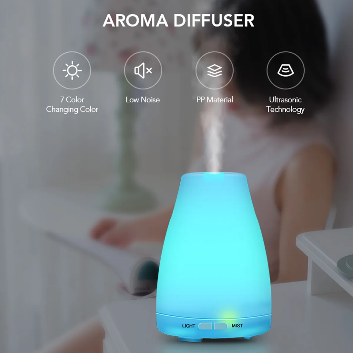 Aroma Diffuser - für ätherische Öle - Smart 7 Farben – Bild 2